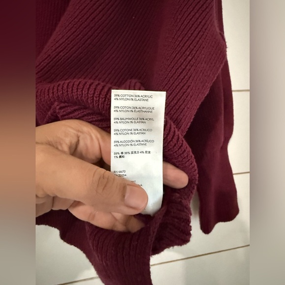 Free People  Mock Neck Long Sleeve Fuchsia Oversized Sweater Size XS - Picture 7 of 11